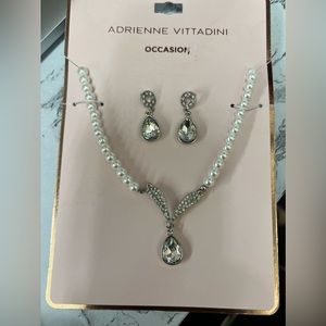 Pearl Necklace and Earrings